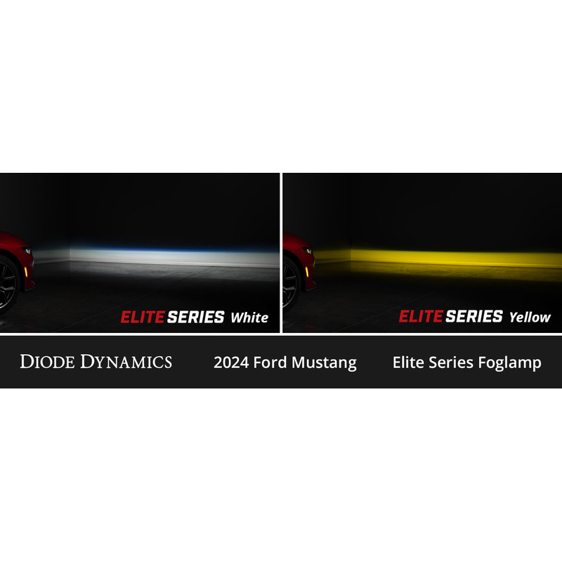  Diode Dynamics - Elite Series Add-On Fog Lamp Kit for 2024 Ford Mustang EcoBoost, White